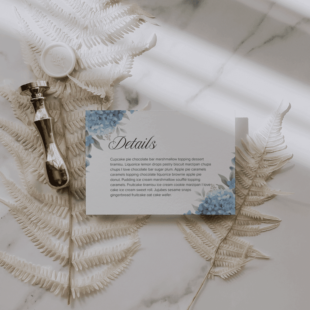 Elegant Blue Hydrangeas Wedding Bundle | Editable Canva Template - Image 5