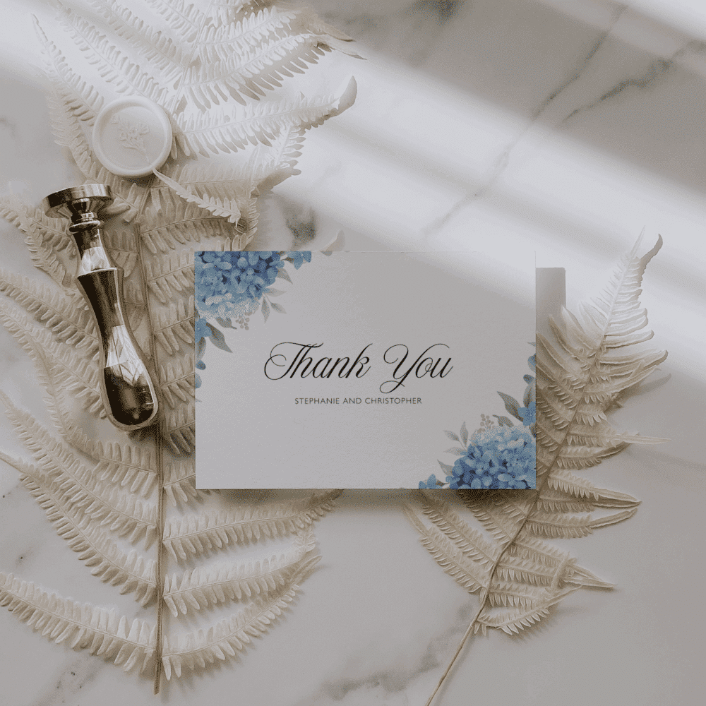 Elegant Blue Hydrangeas Wedding Bundle | Editable Canva Template - Image 6
