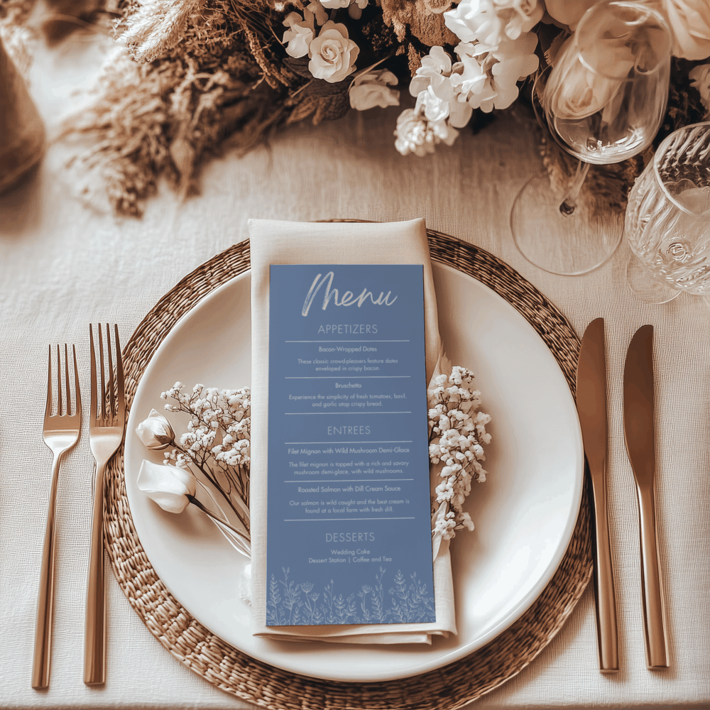 French Blue Wildflower Wedding Bundle | Editable Canva Template - Image 6