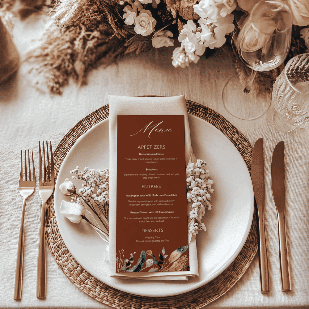 Rustic Fall Terracotta Wildflower Wedding Invitation Mega Bundle  – Editable Canva Template - Image 5