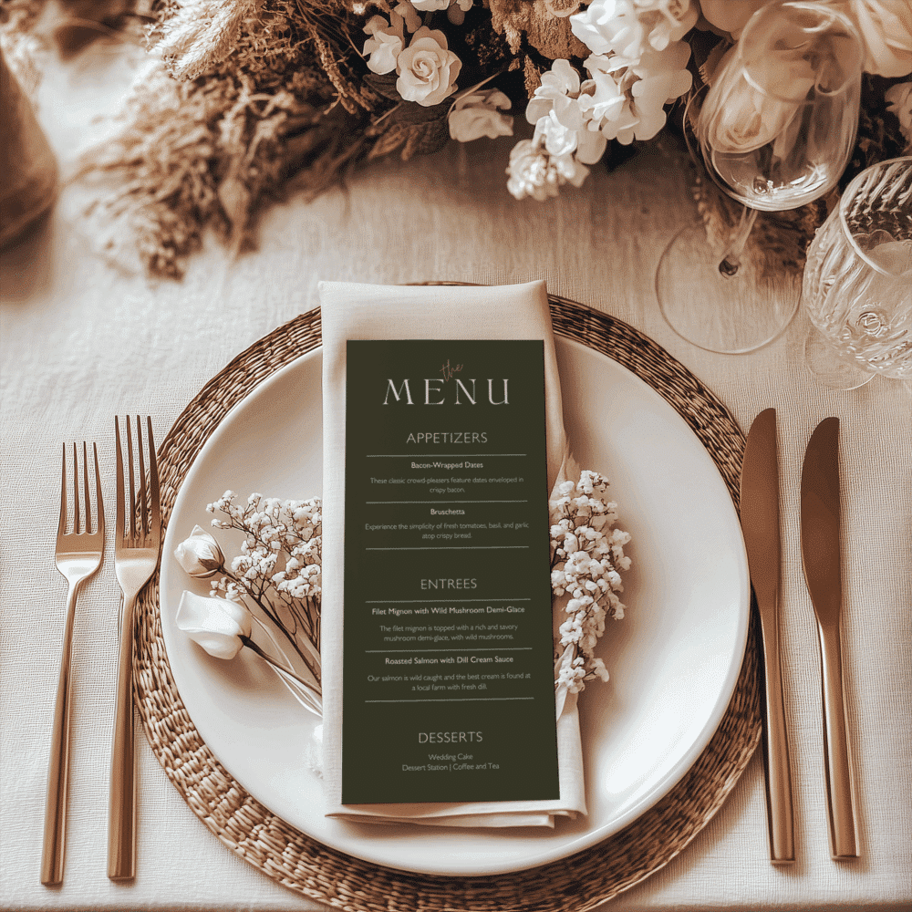 Sage Green Wedding Invitation Bundle with Photo – Elegant Editable Canva Template Set - Image 5