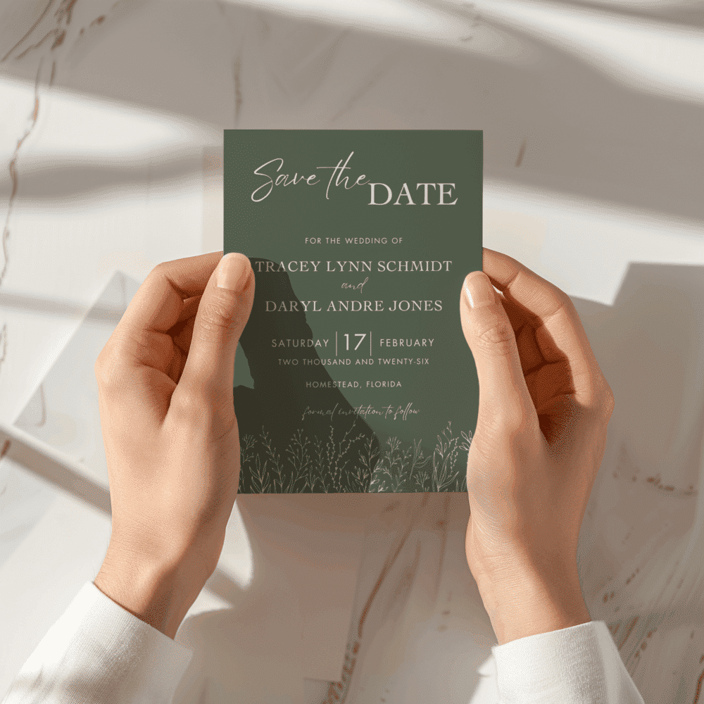 Sage Green Botanical Save the Date | Editable Canva Template
