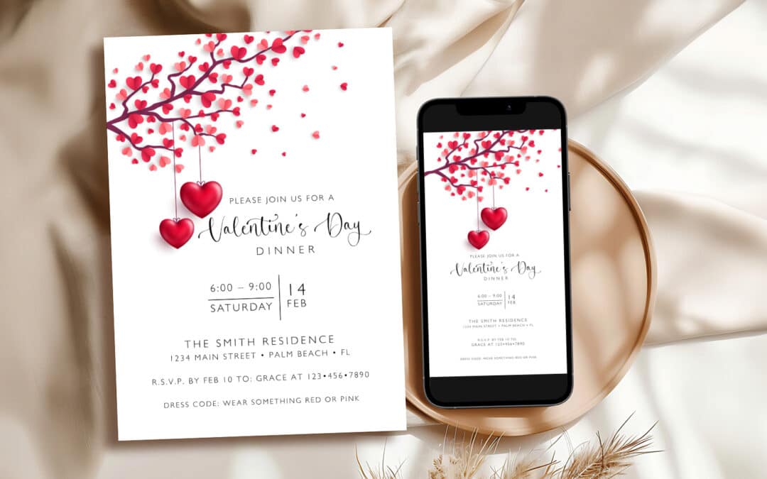 Valentine’s Day Dinner Party Invitation and Menu