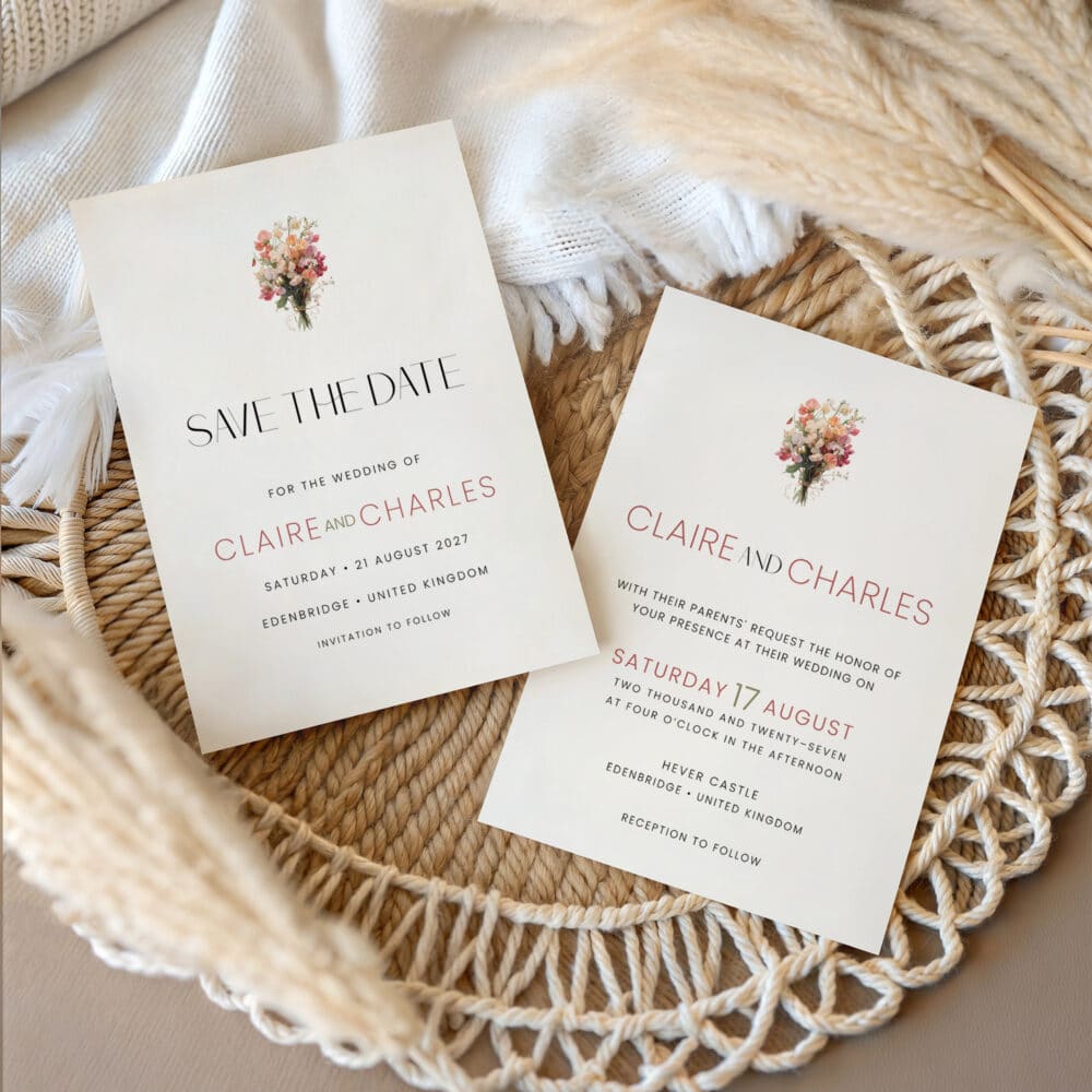 English Garden Wedding Invitation Templates