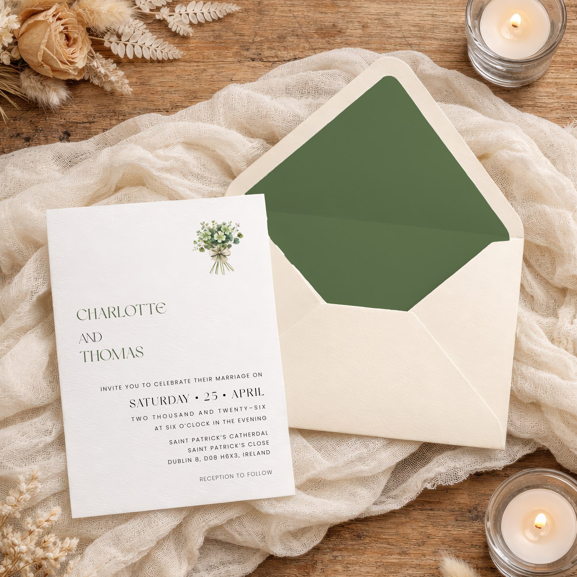 Irish Inspired Wedding Invitation Template