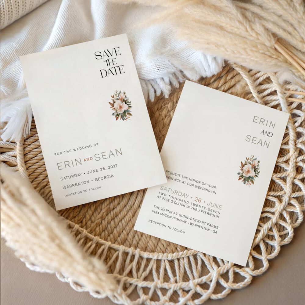 Southern Garden Wedding Invitation Templates