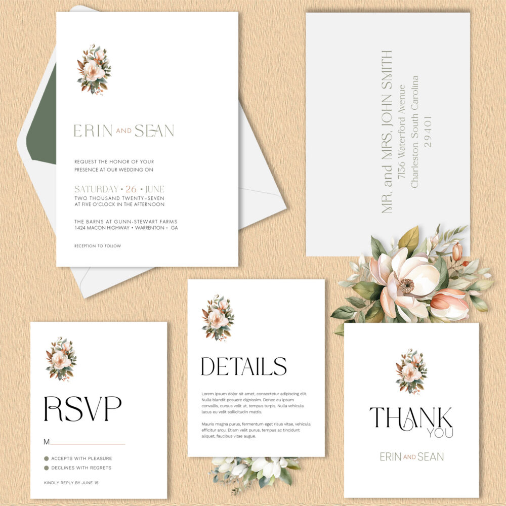 Southern Wedding Invitation Suite