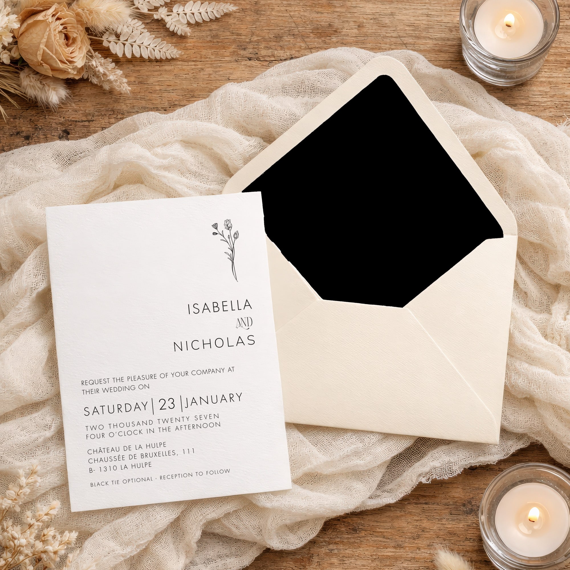 Black and White Wedding Invitation Templates - Image 3