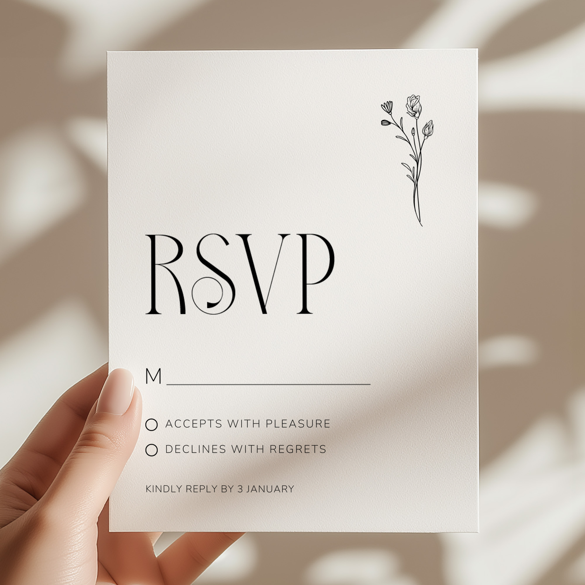 Black and White Wedding Invitation Templates - Image 4