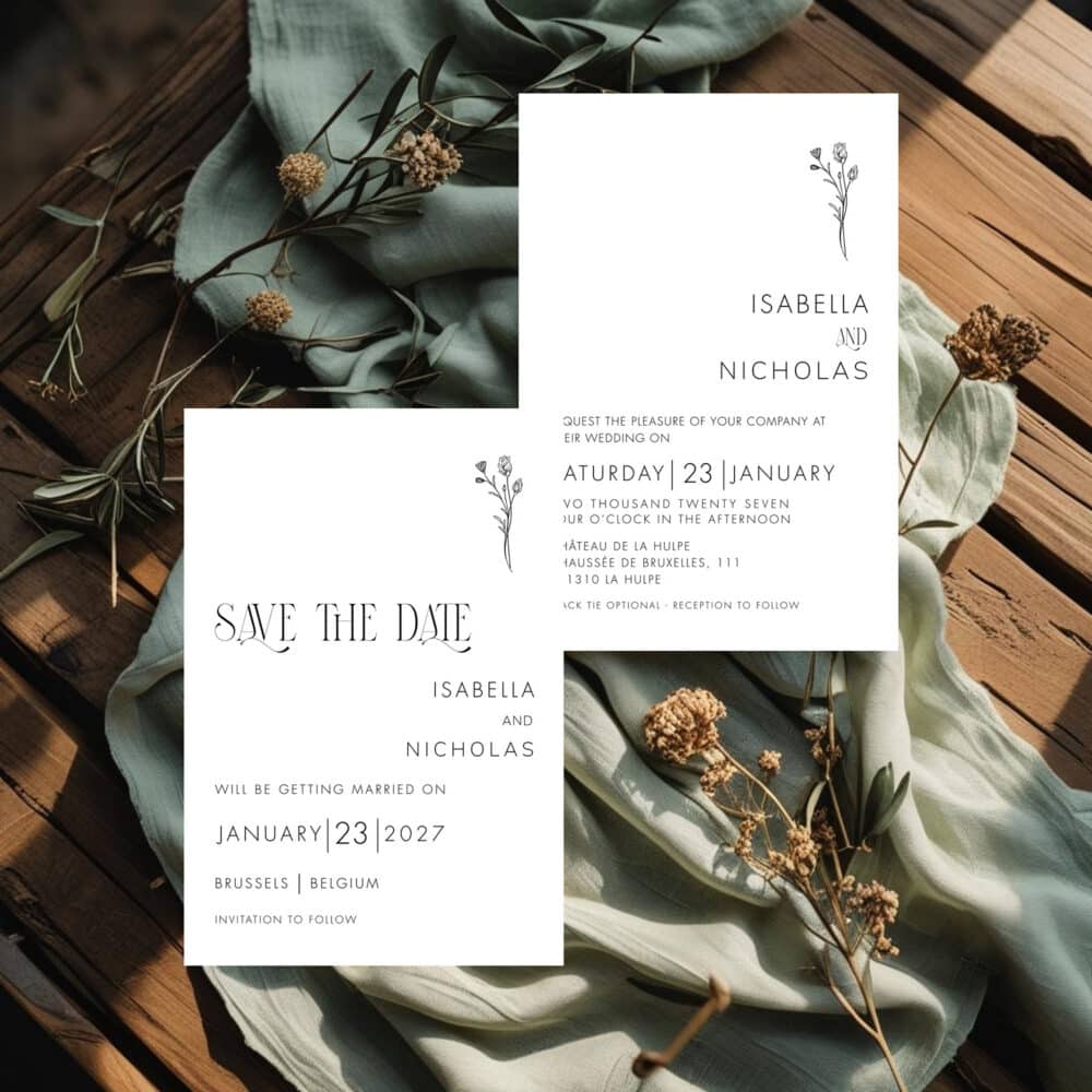 Black and White Wedding Invitation Templates