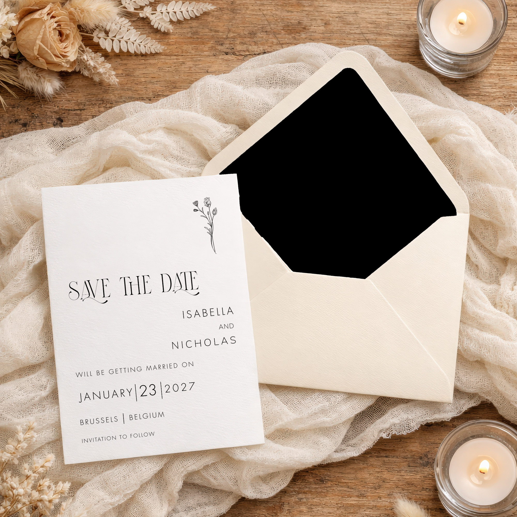 Black and White Wedding Invitation Templates - Image 2