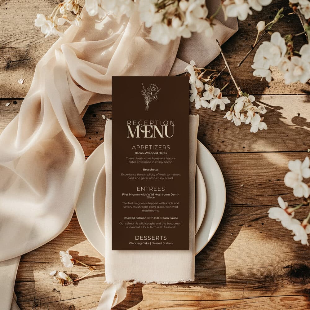 Espresso Wedding Menu Template