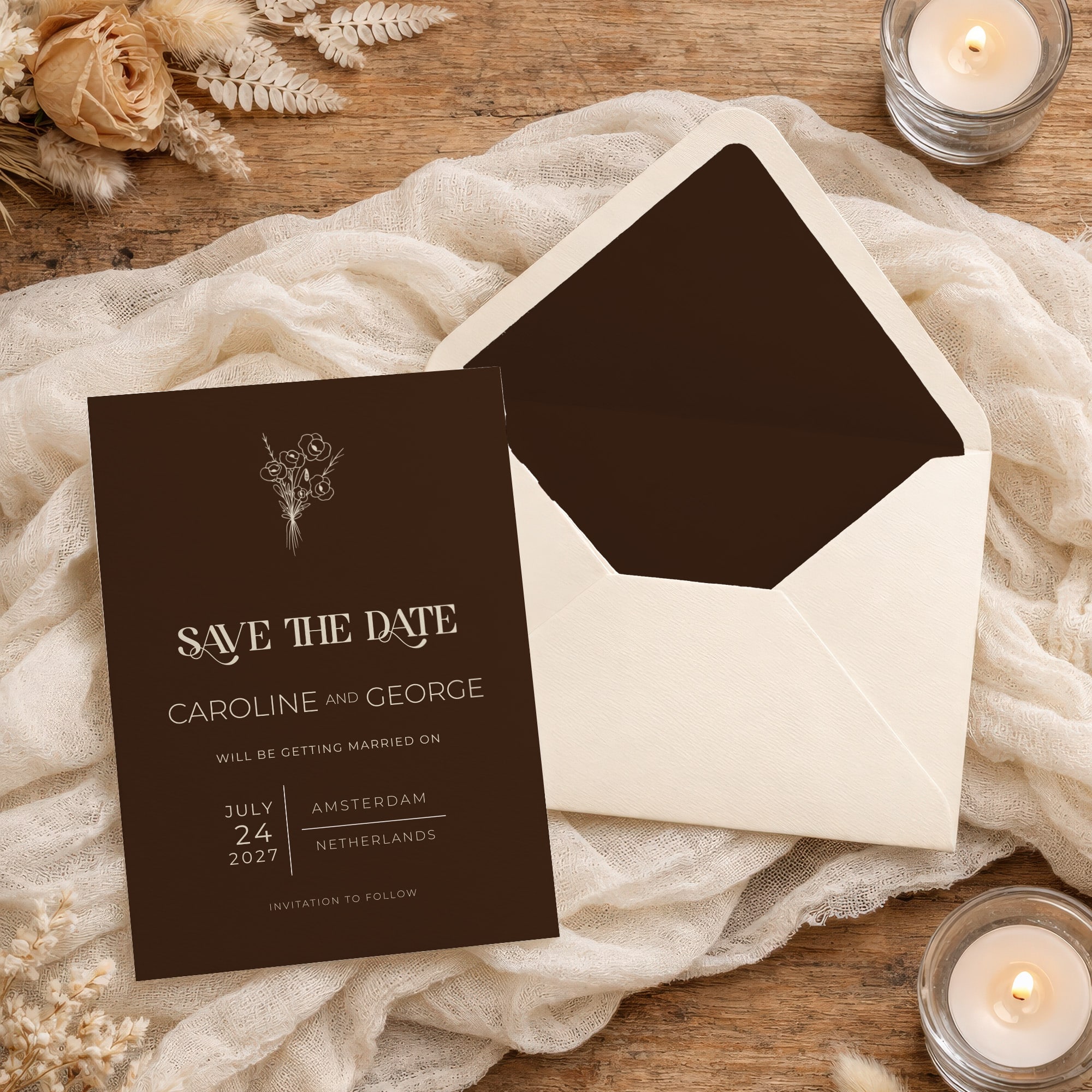 Espresso Wedding Save the Date Template