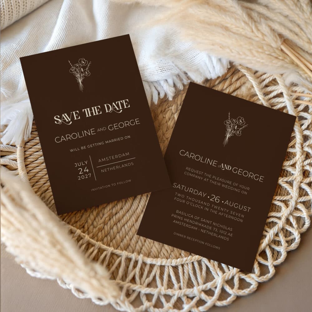 Espresso Wedding Invitation Templates