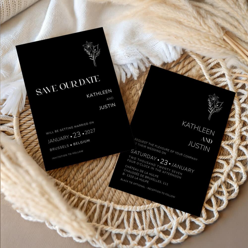 Black Wedding Invitation Templates