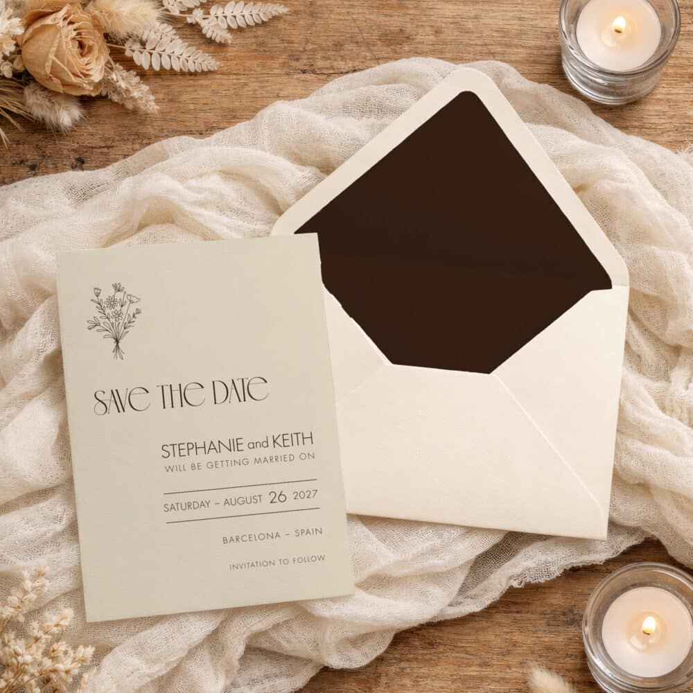 Parchment Wedding Save the Date Template