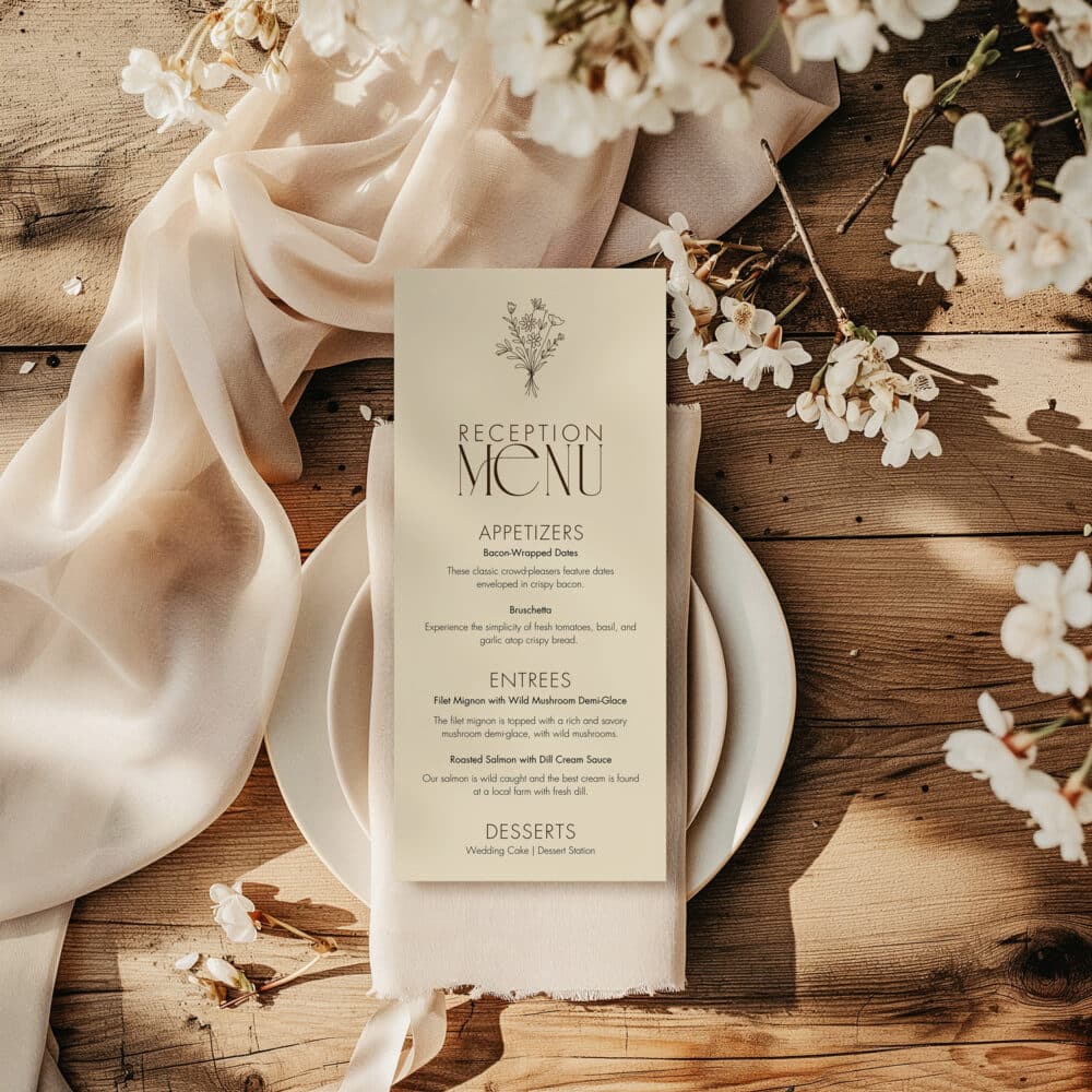 Parchment Wedding Menu Template