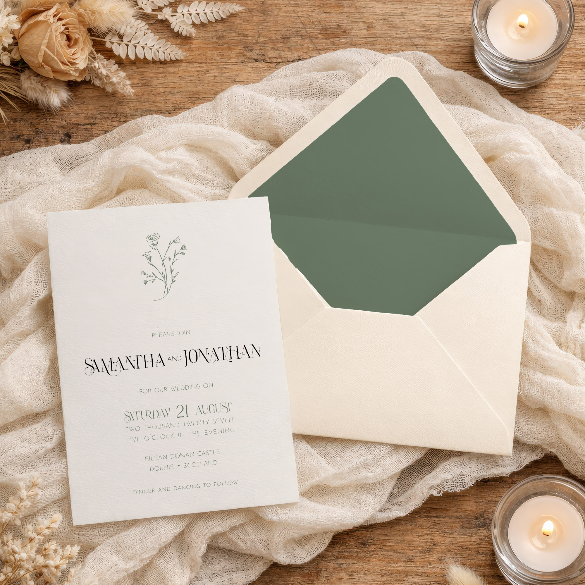 Sage Green Wedding Invitation Suite - Image 2