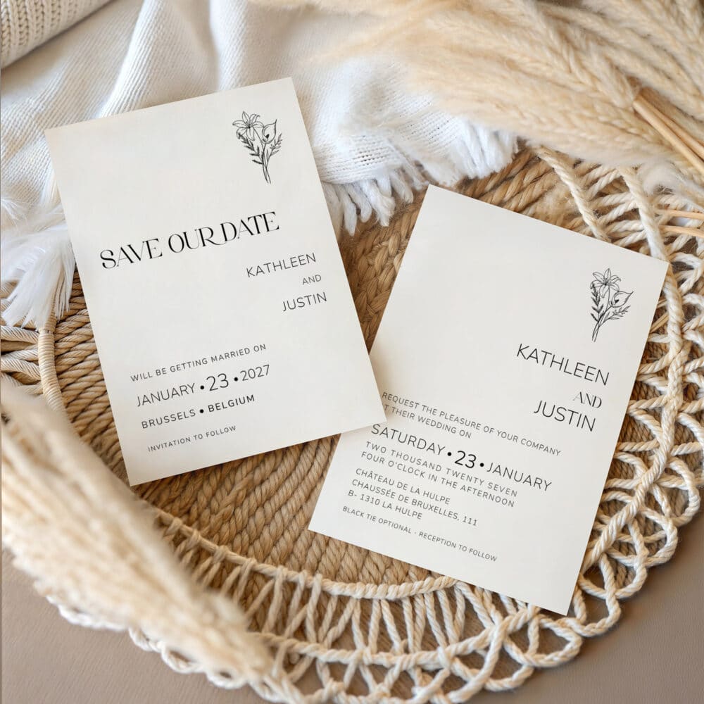 Black and White Wedding Invitation Templates