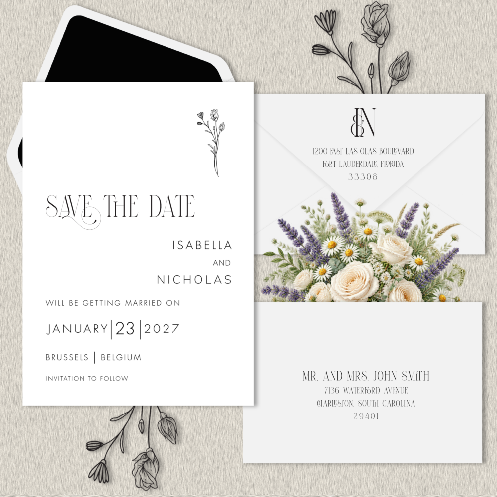 Black and White Save the Date