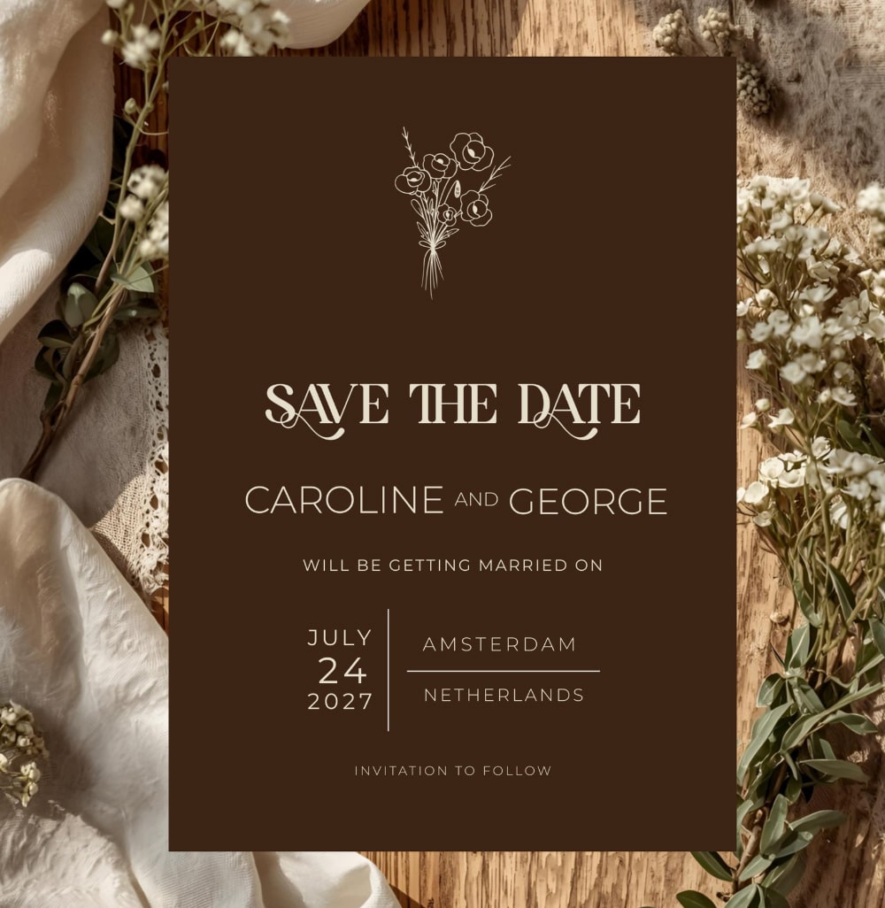 Brown Wedding Invitations: A Warm Alternative to Black Wedding Stationery