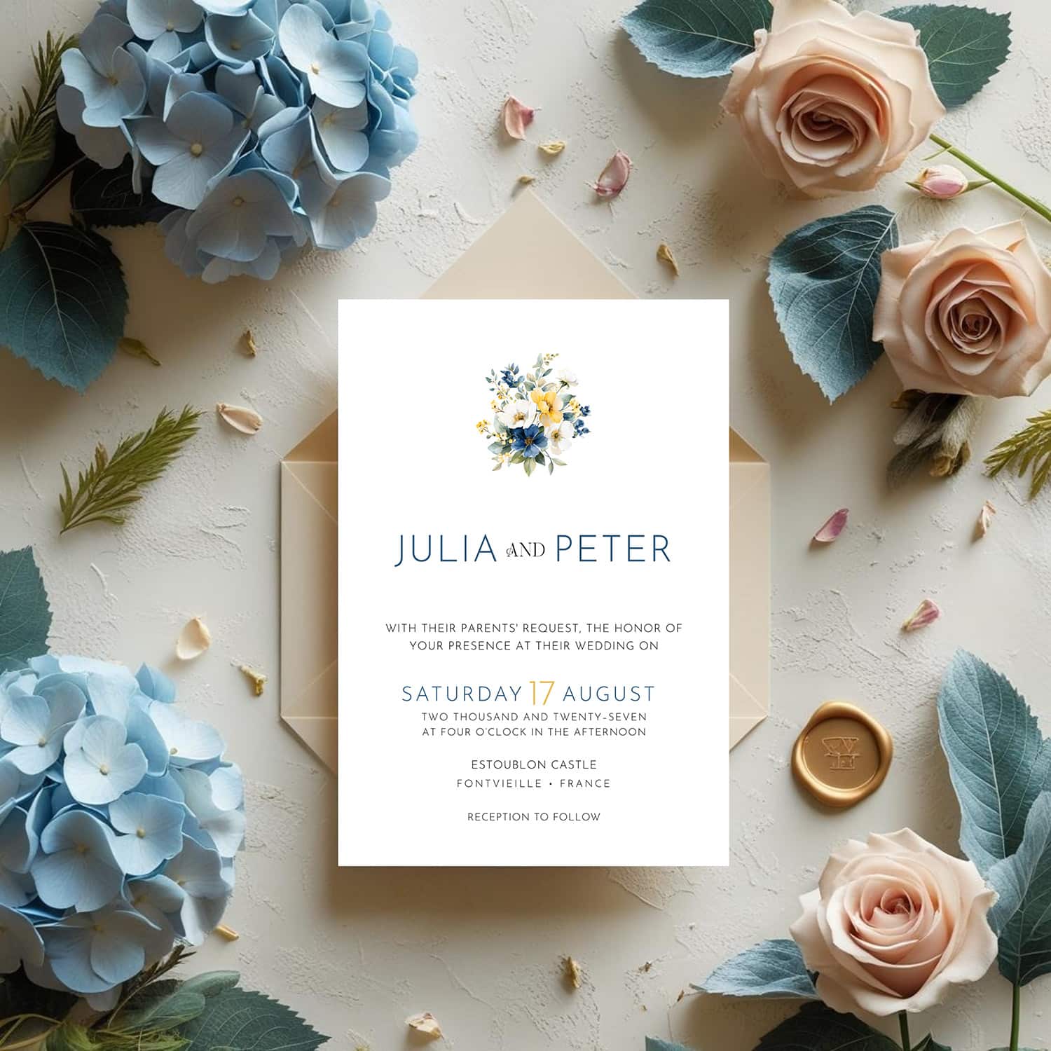 French Blue Wedding Stationery That Looks Like Nothing Else You’ve Seen