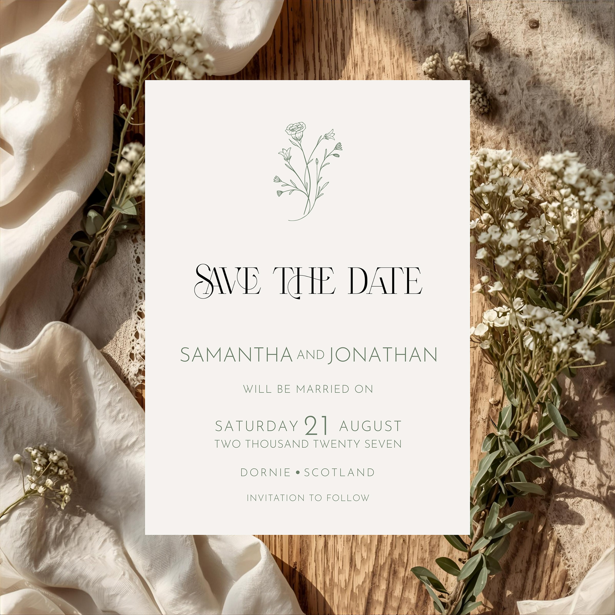 Sage Green Wedding Stationery That Never Goes Out of Style