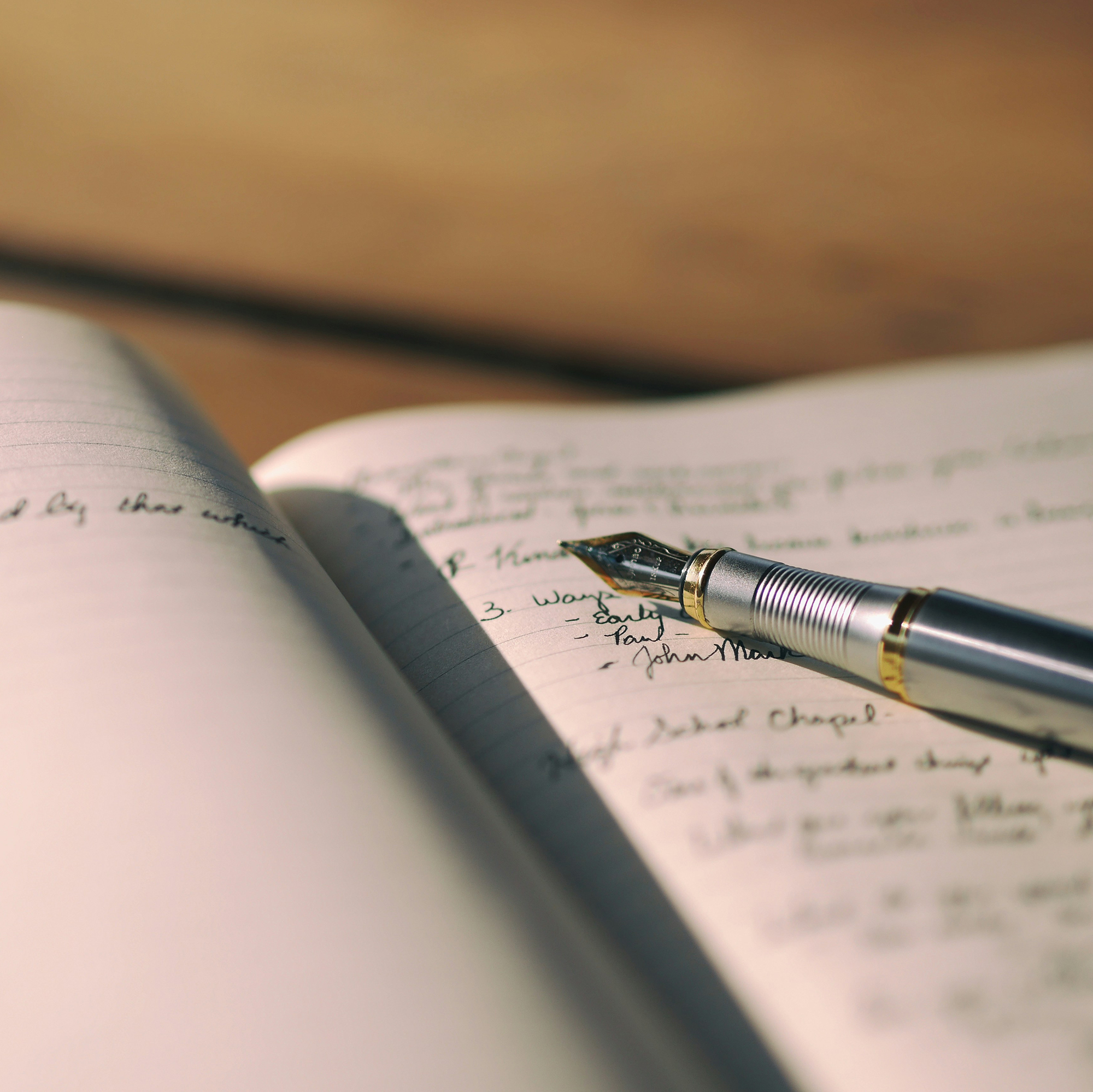 Journal with fountain pen
