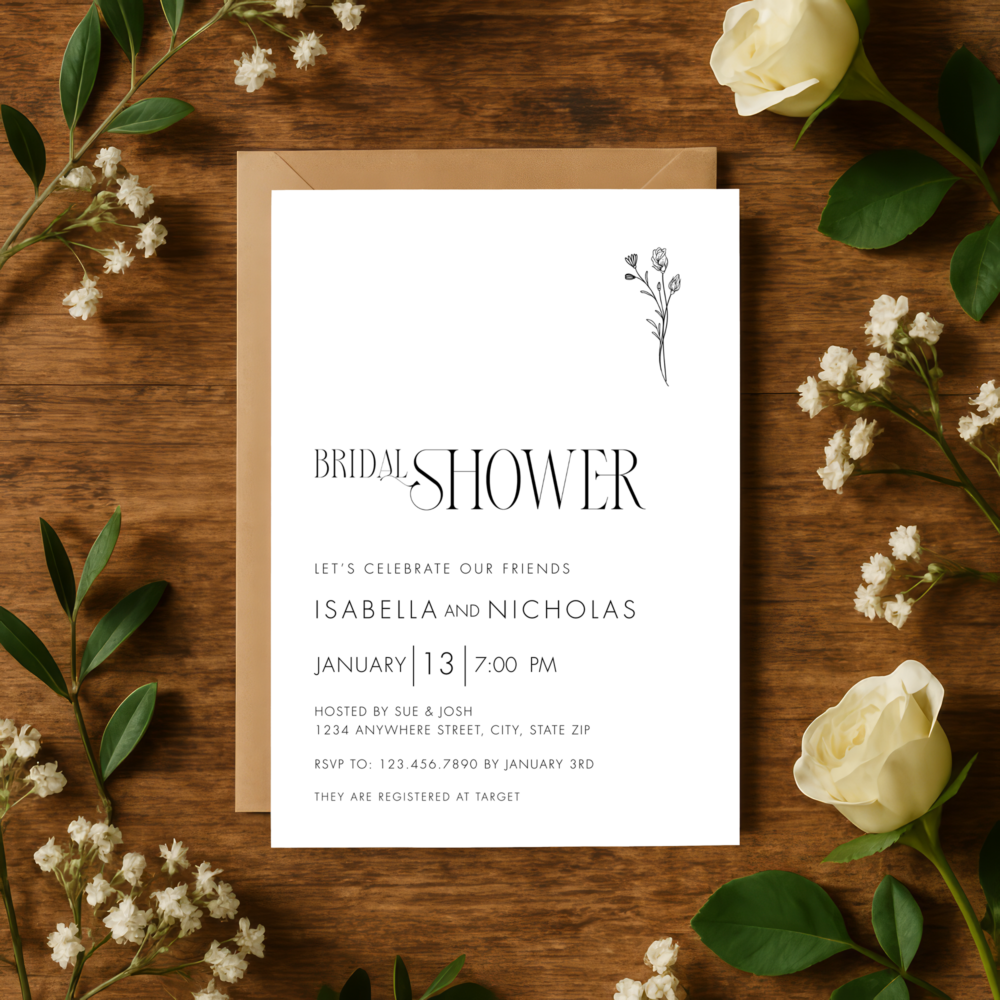 Black and White Bridal Shower Template