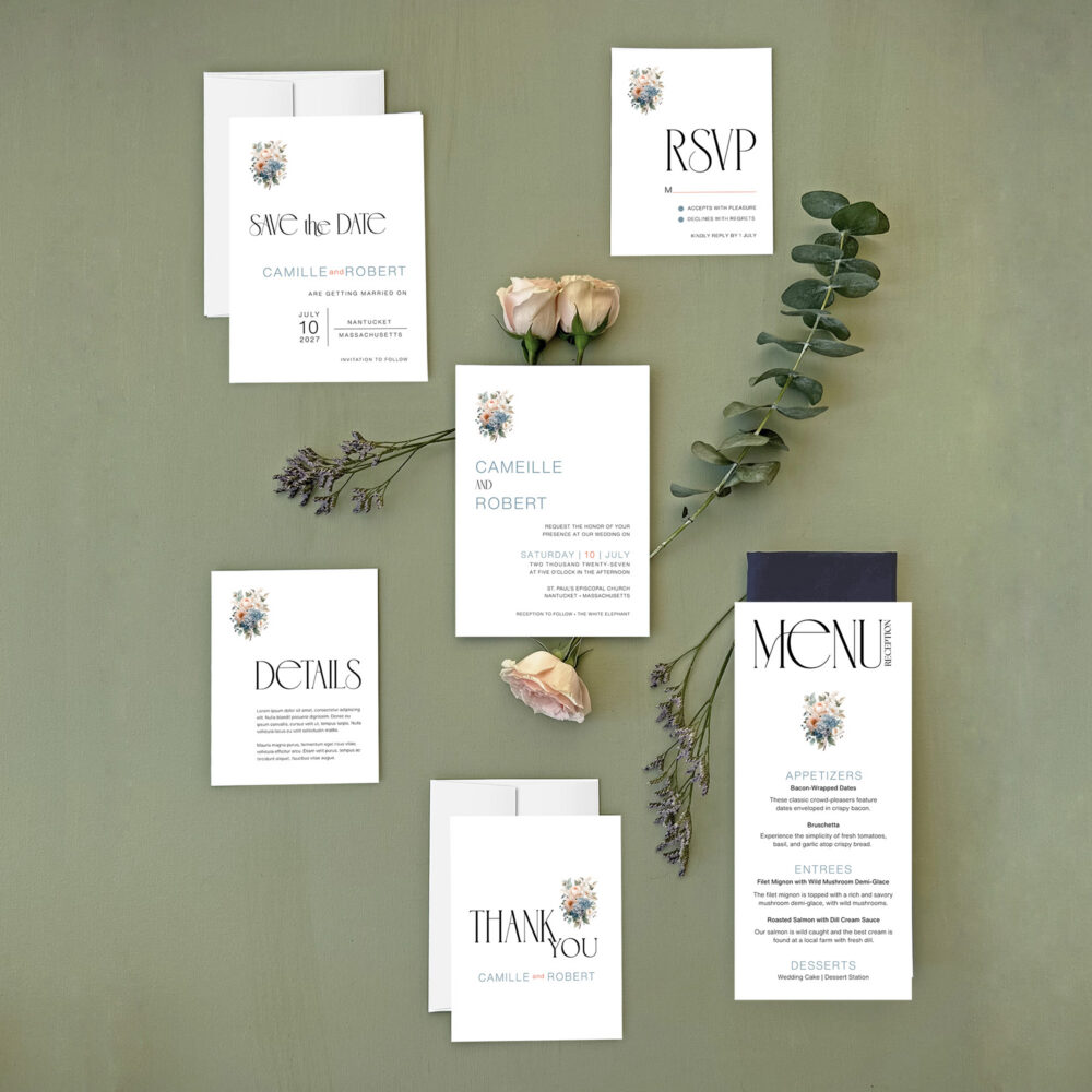 Coastal Wedding Invitation Templates