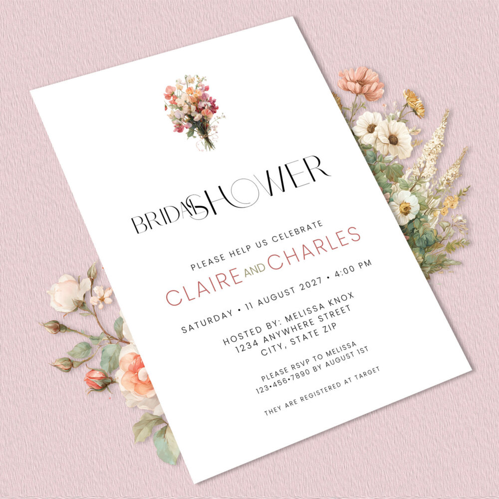 Image of English Garden Bridal Shower Template
