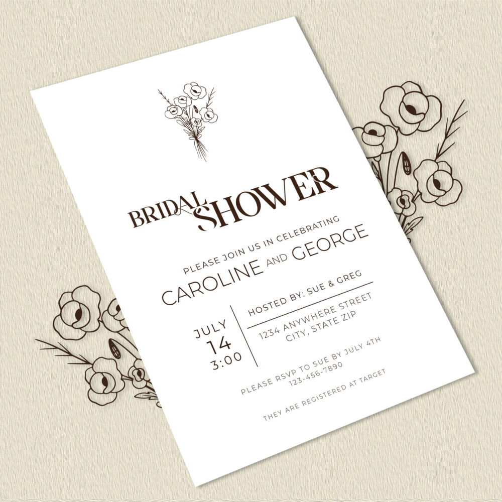 Image of Espresso Bridal Shower Template