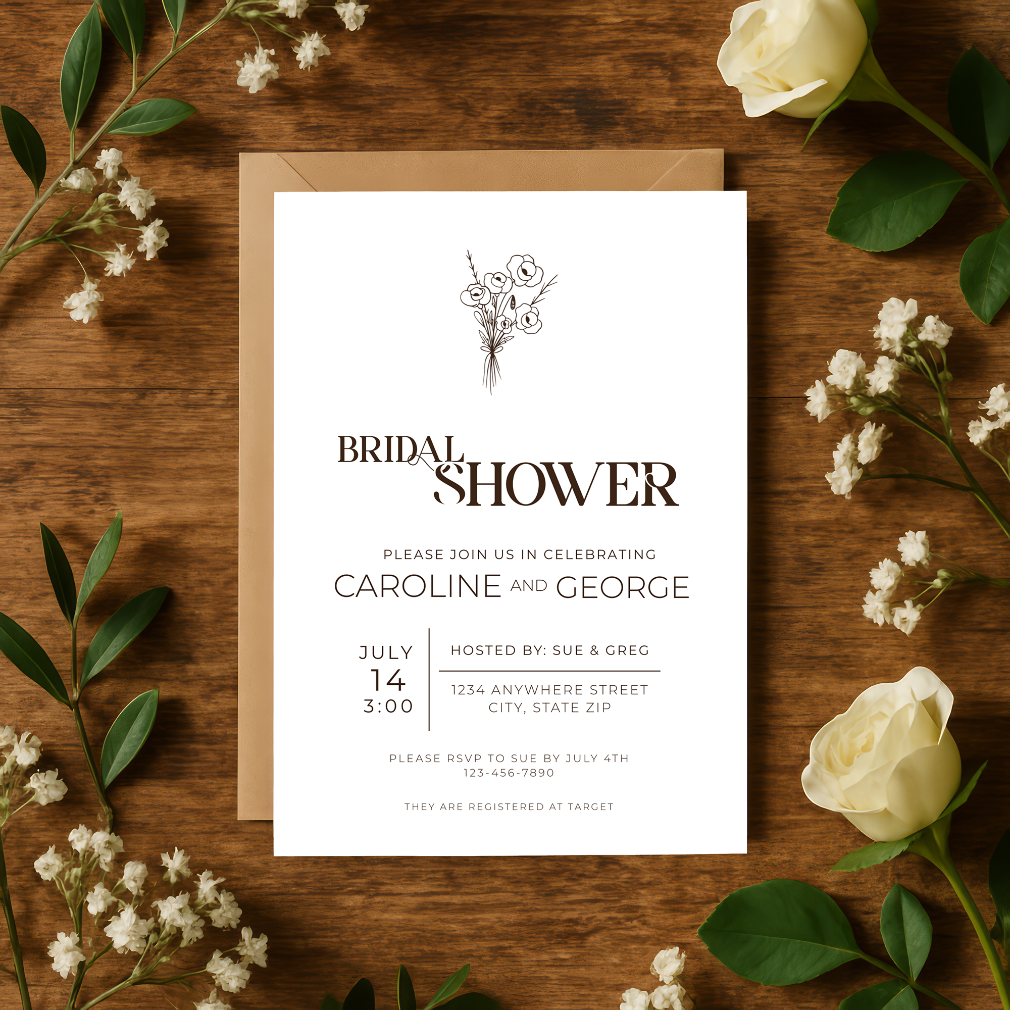 Espresso Bridal Shower Template