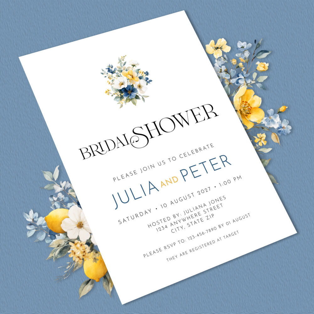Image of French Blue Bridal Shower Template