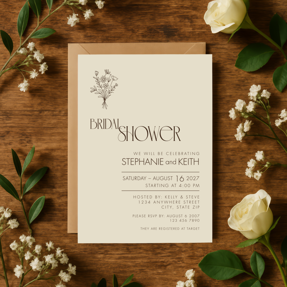 Parchment Bridal Shower Template