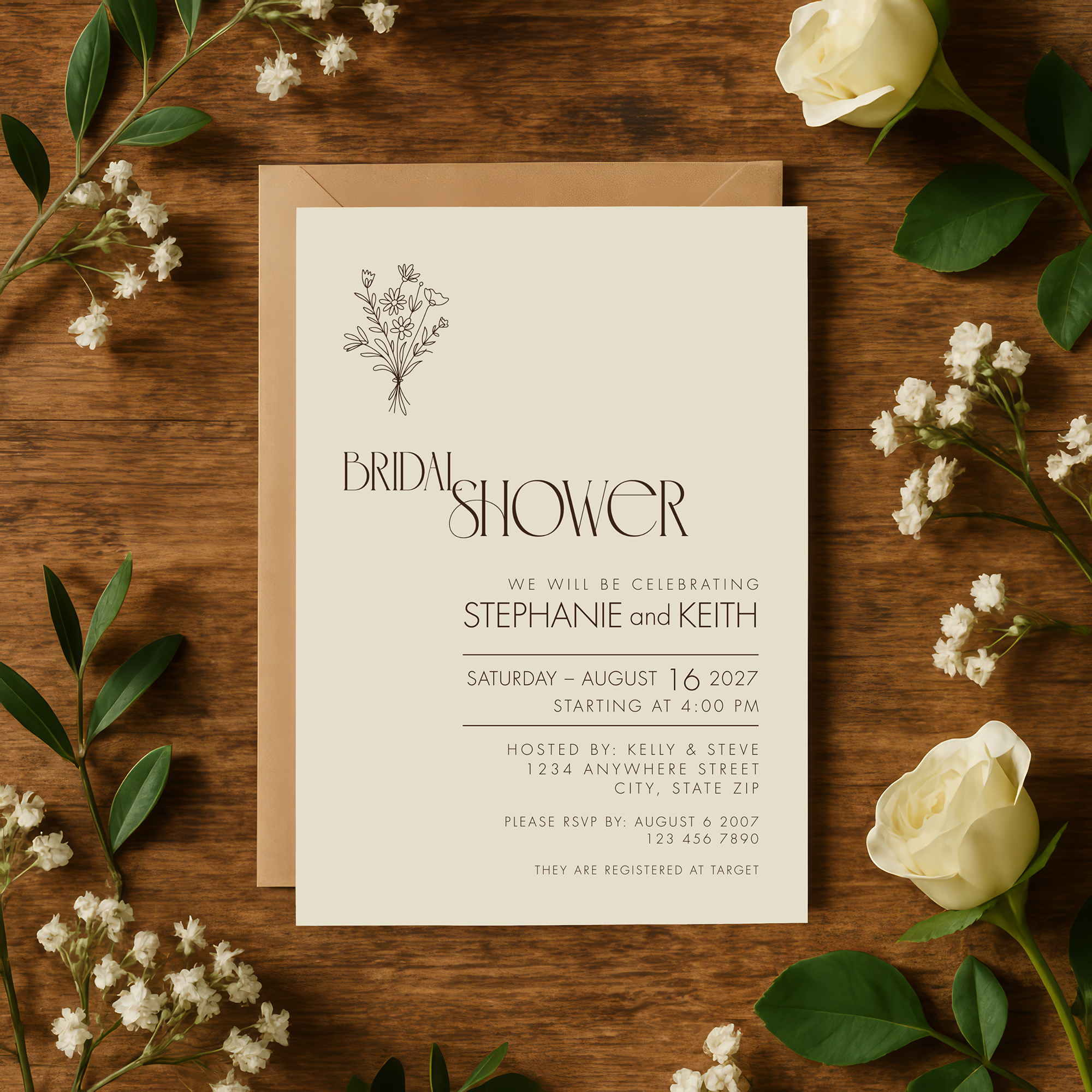 Parchment Bridal Shower Template