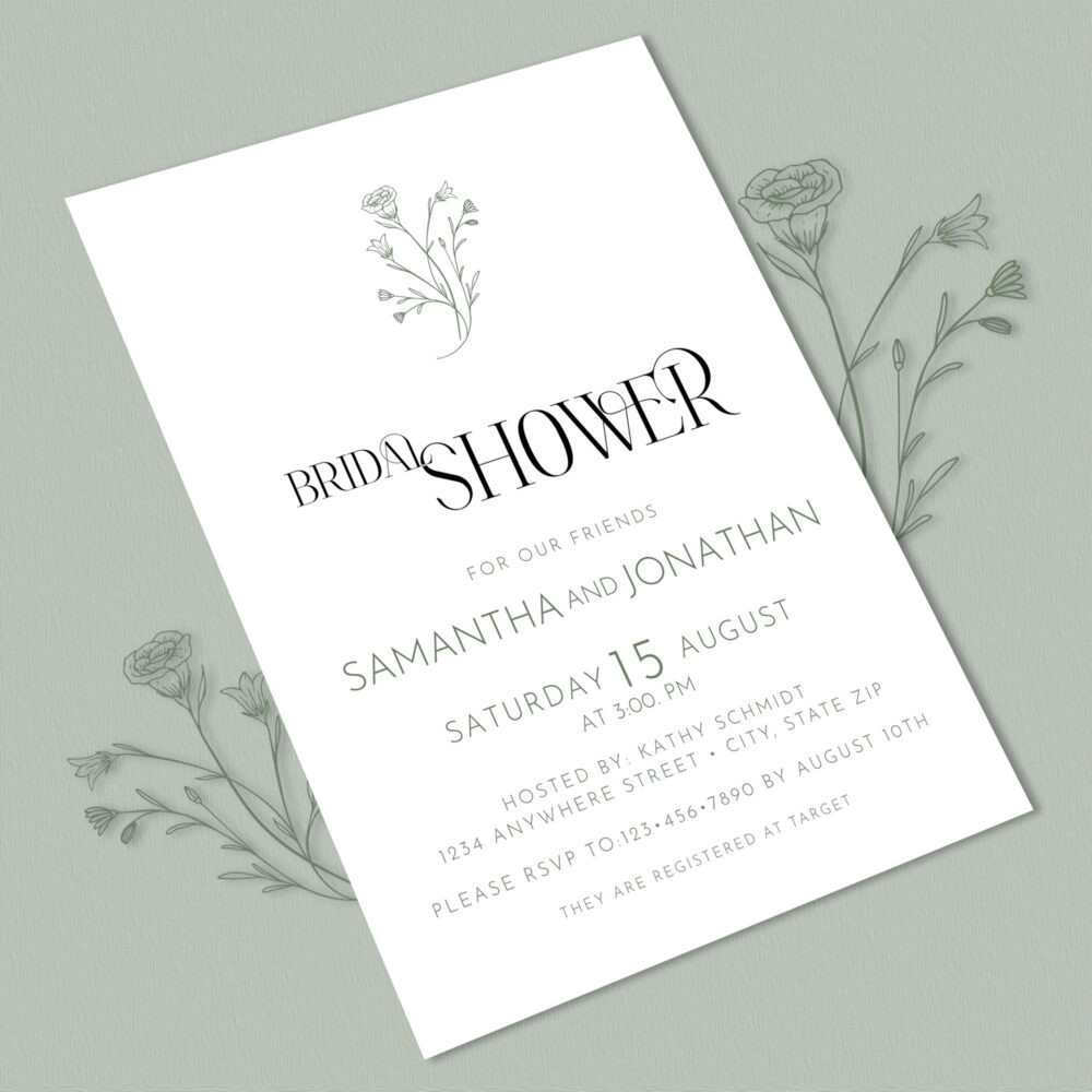 Image of the Sage Green Bridal Shower Template