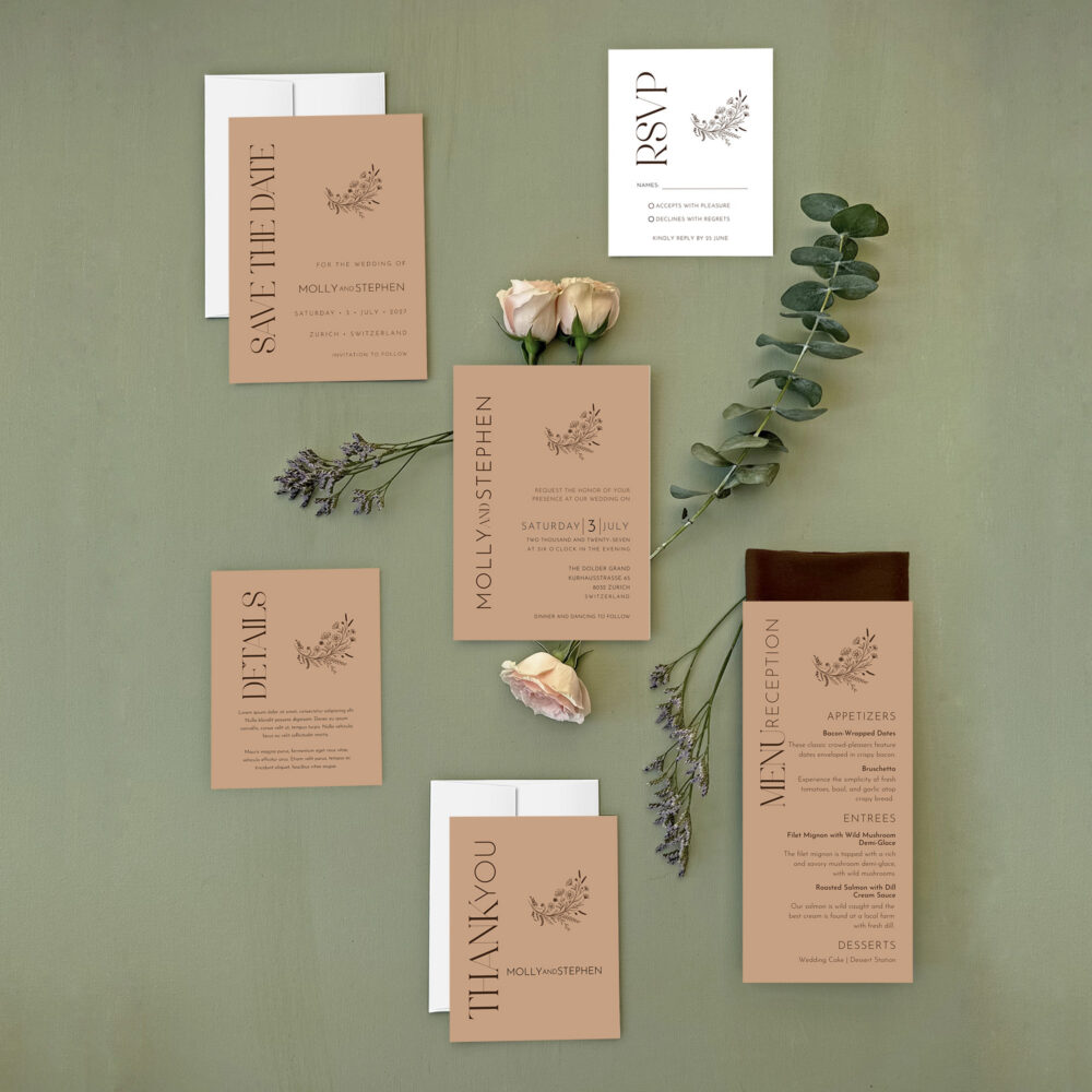 Terracotta Wedding Invitation Templates
