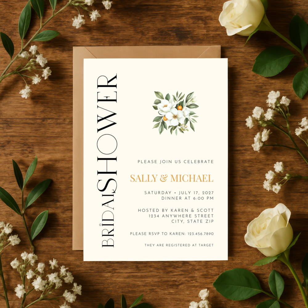 Tuscan Bridal Shower Template