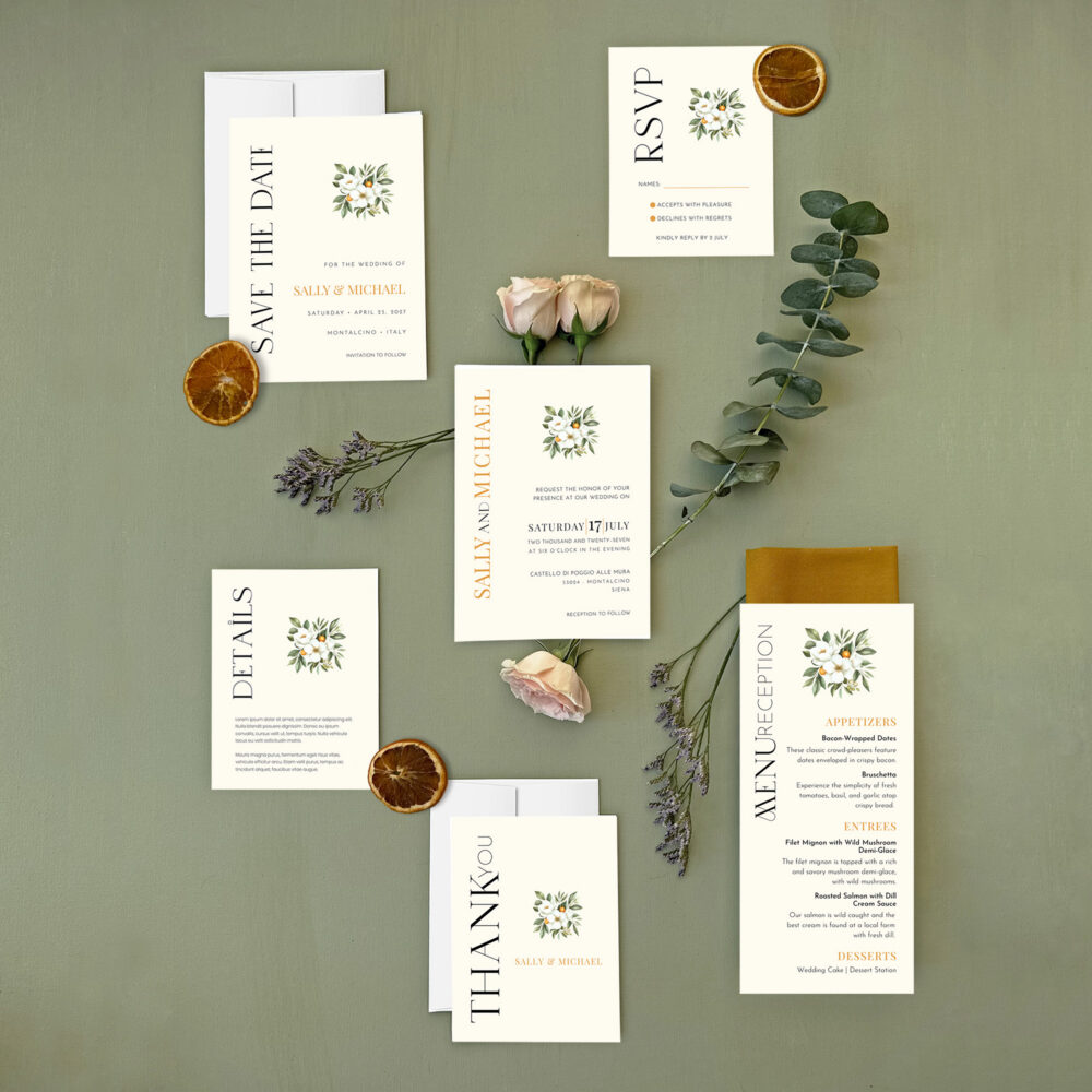 Tuscan Wedding Invitation Templates