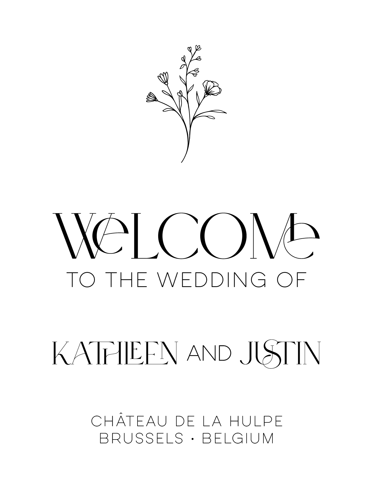 Black and White Welcome Board