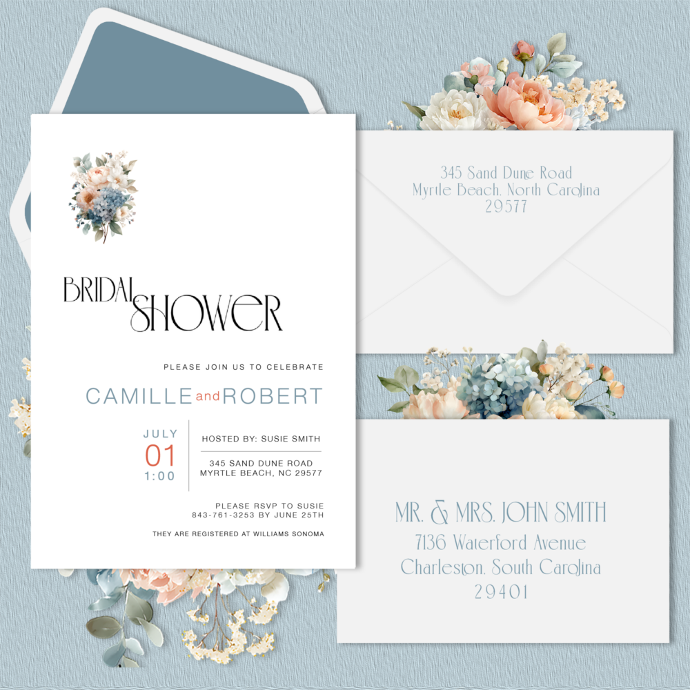 Coastal Bridal Shower Invitations