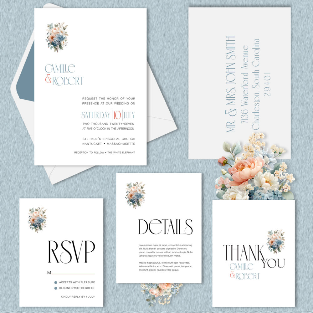 Coastal Wedding Invitation Suite