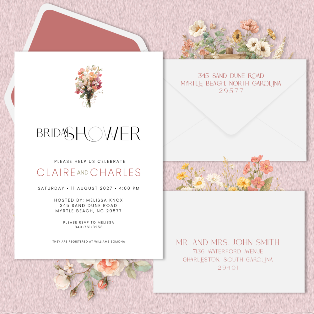 English Garden Bridal Shower Invitations