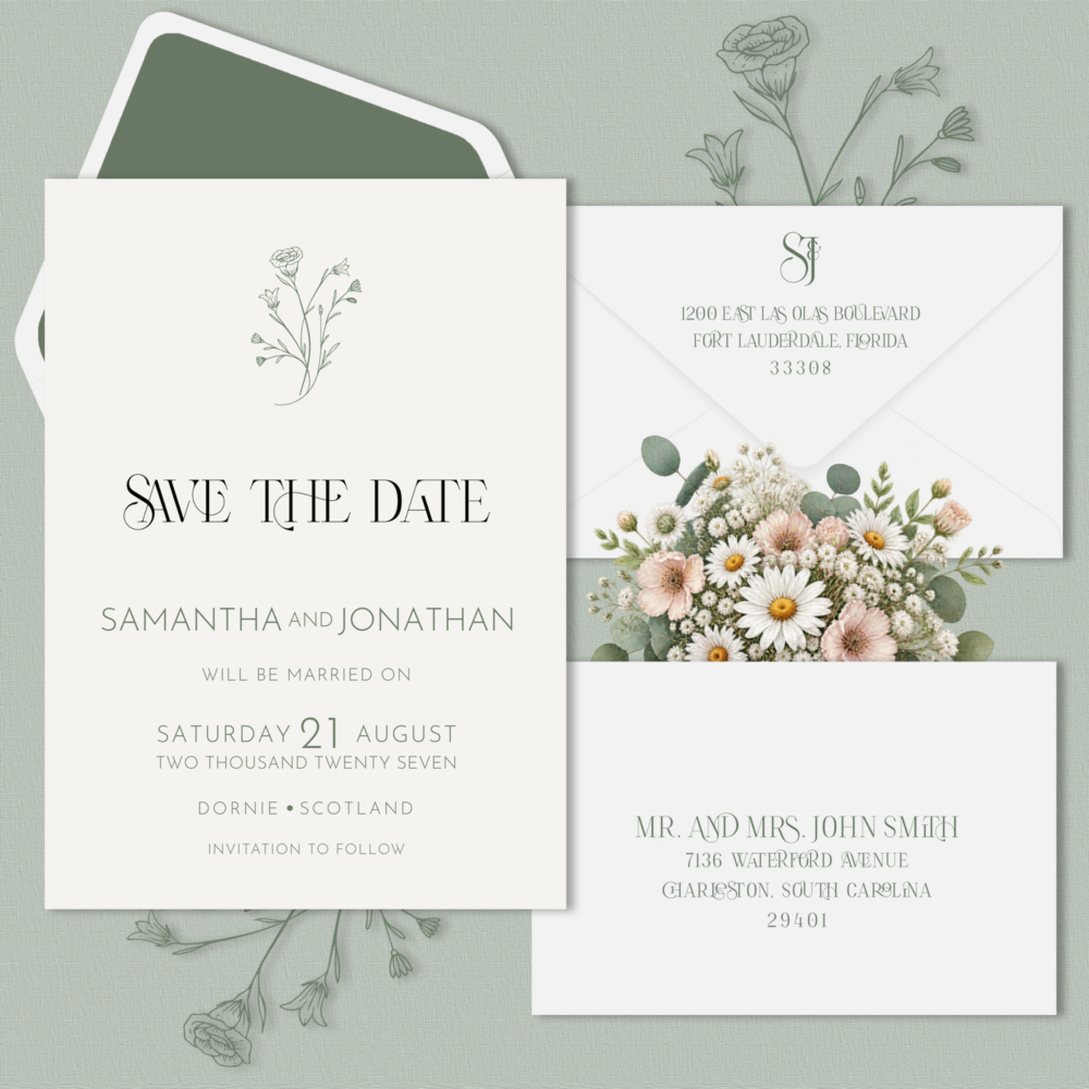 Sage Green Save the Date