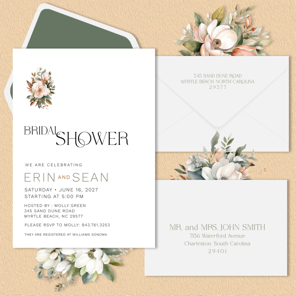 Southern Bridal Shower Invitations