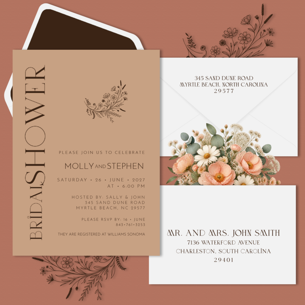 Terracotta Bridal Shower Invitations