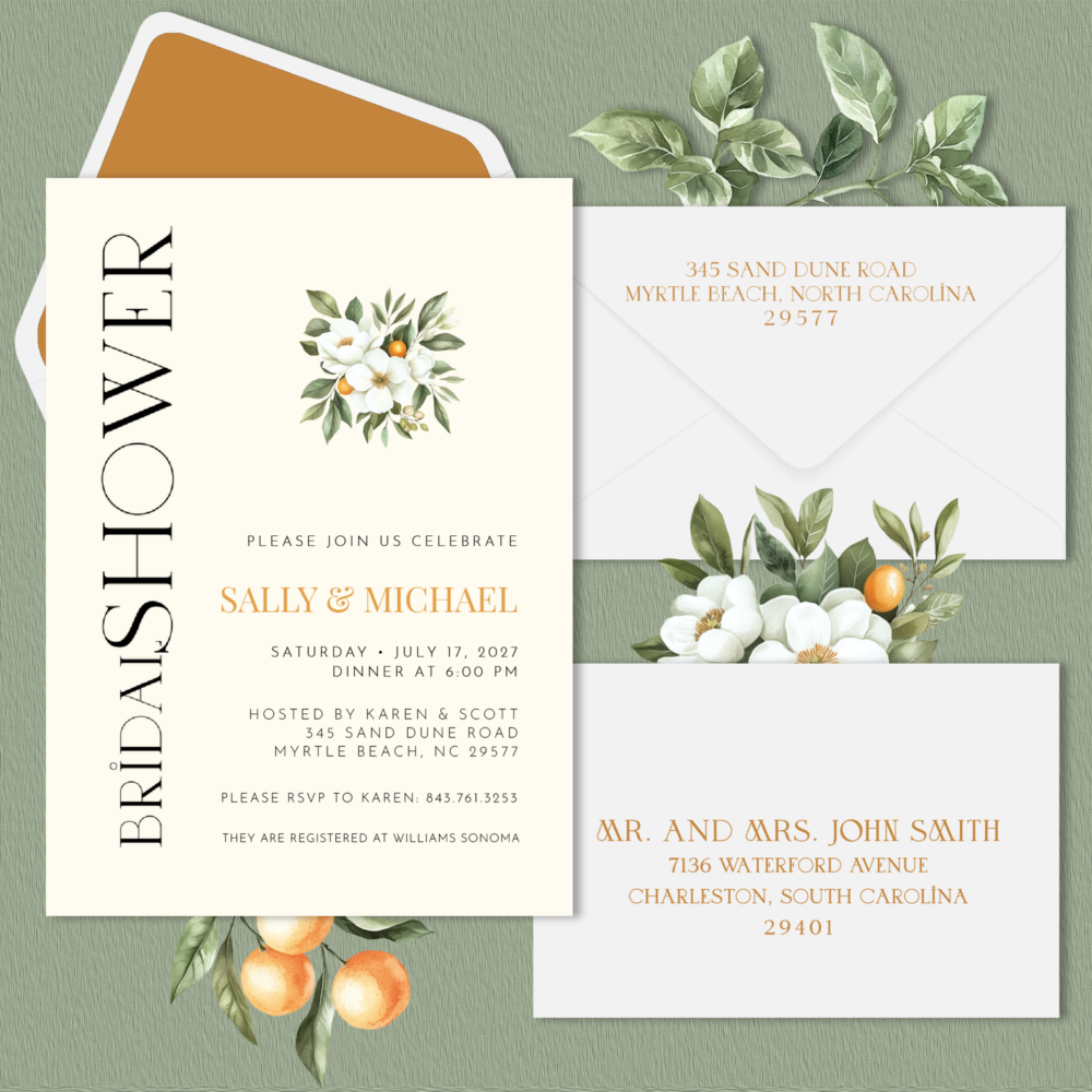 Tuscan Bridal Shower Invitations