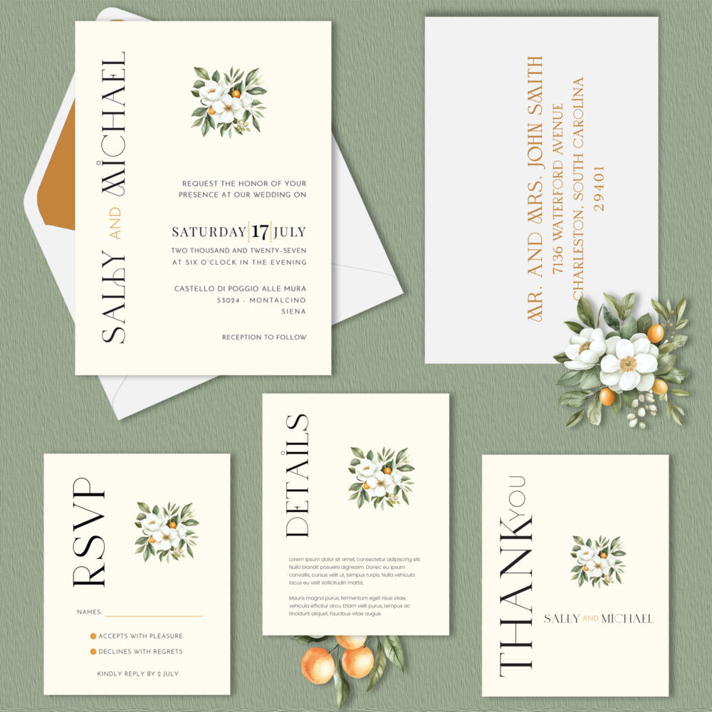 Tuscan Wedding Invitation Suite